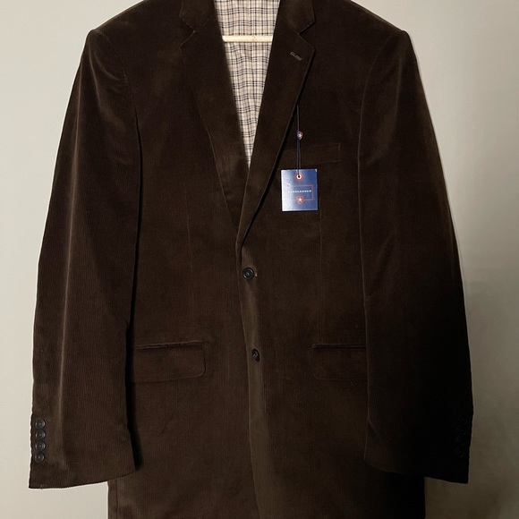 Saddlebred Sport Coat Mens 42L Brown Corduroy‎ 2 Button Casual Blazer NEW - Picture 6 of 12